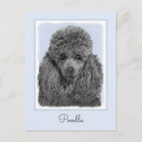 Peinture de Caniche Jouet Miniature Noir Art Origi