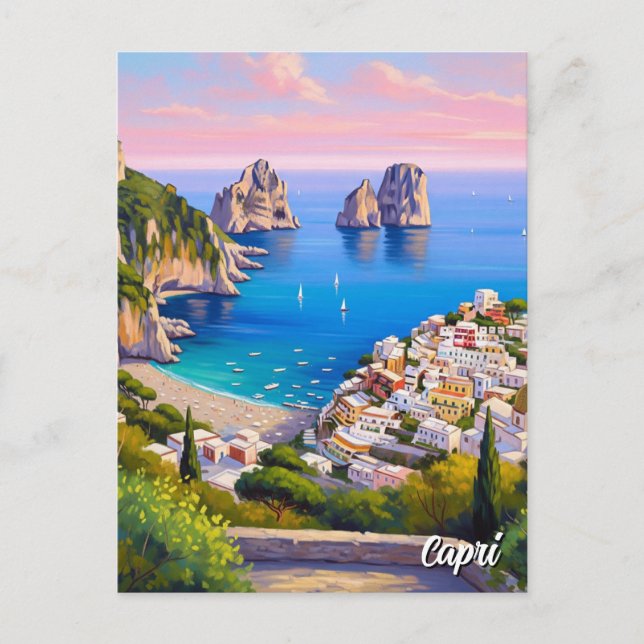 Carte Postale Peinture de Capri Italie (Devant)