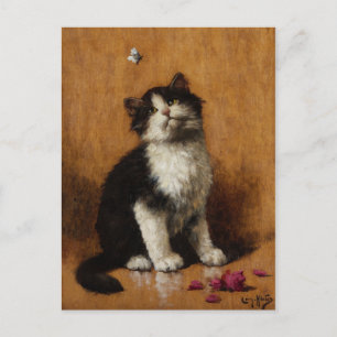 Carte Postale Peinture de chat mignon
