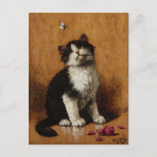 Carte Postale Peinture de chat mignon (Devant)