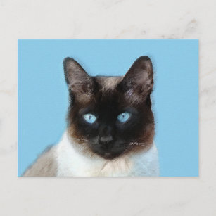 Carte Postale Peinture de chats de Siamese - Cute Original Cat A