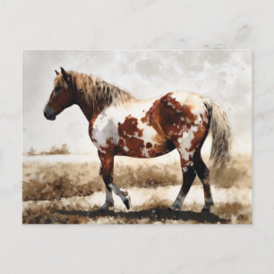 Carte Postale Peinture de cheval Mustang