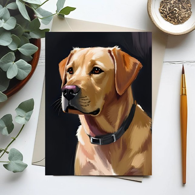 Carte Postale Peinture de chien de compagnie Labrador Retriever  (Créateur téléchargé)