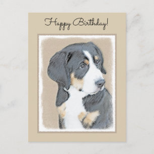 Carte Postale Peinture de Chien de Montagne bernois - Art origin