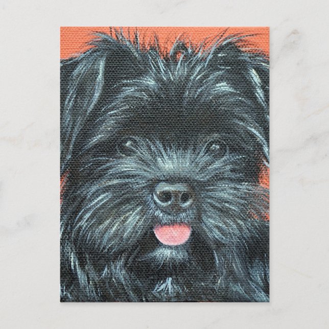 Carte Postale Peinture de chien de Terrier mignon (Devant)