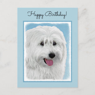 Carte Postale Peinture de chien des lowland polonais - Art du ch
