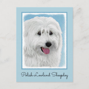 Carte Postale Peinture de chien des lowland polonais - Art du ch