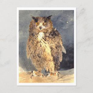 Carte postale Peinture de Chouette vintage