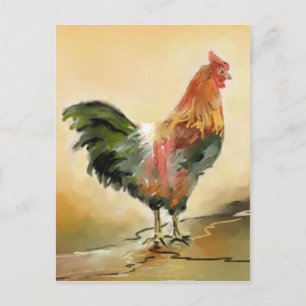Carte Postale Peinture de coq