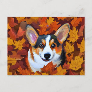 Carte Postale Peinture de Corgi mignon