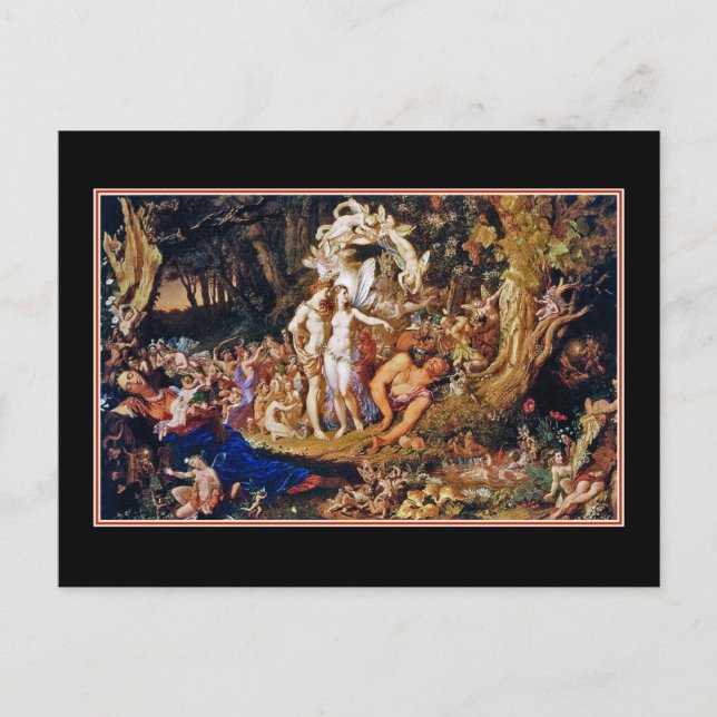 Carte Postale Peinture de fées "Oberon et Titania" (Devant)