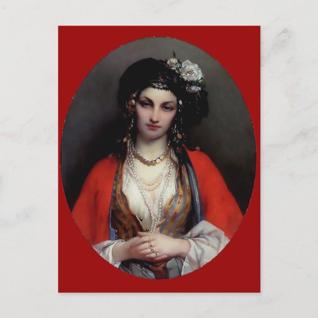 Carte Postale Peinture de femme exotique (Devant)