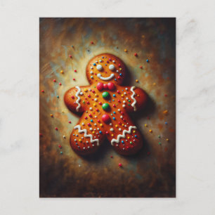 Carte Postale Peinture de fête de biscuits au gingembre