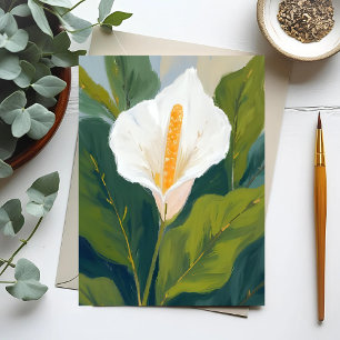 Carte Postale Peinture de fleur de lys de la paix