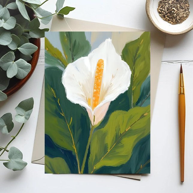 Carte Postale Peinture de fleur de lys de la paix (Créateur téléchargé)