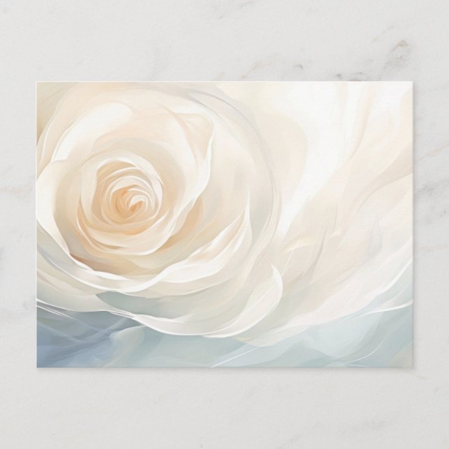 Carte Postale Peinture de fleurs abstraites de rose blanche (Devant)