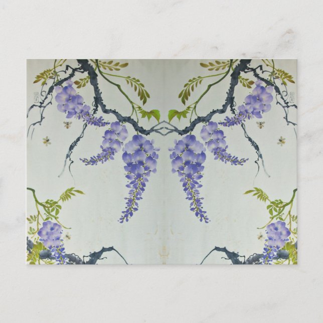 Carte Postale Peinture de fleurs de parfum violet distinctive (Devant)