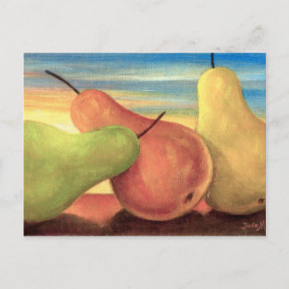 Carte Postale Peinture de fruits tropicaux poires - Multi