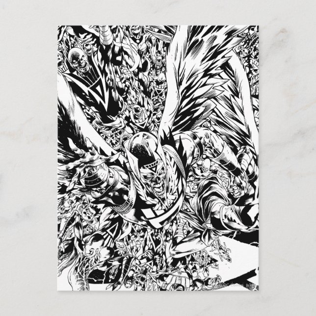 Carte Postale Peinture de groupe de nuit Noir et Blanc (Devant)