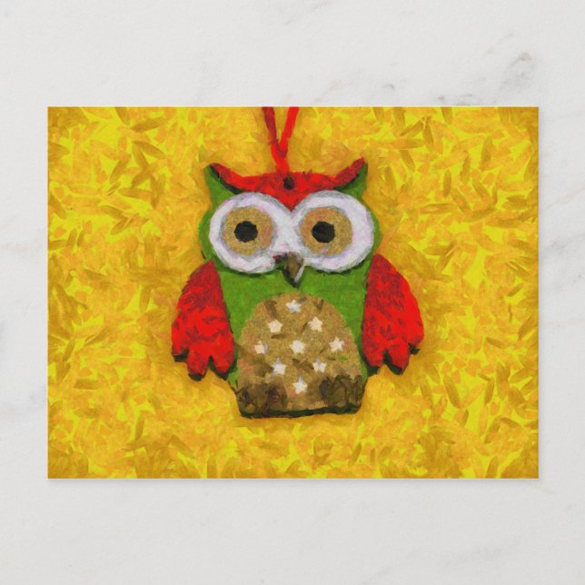 Carte Postale Peinture de hibou (Devant)