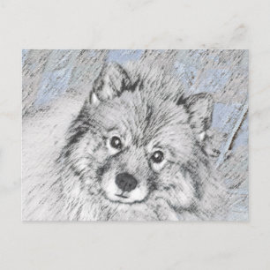 Carte Postale Peinture de Keeshond Beth - Art de chien original