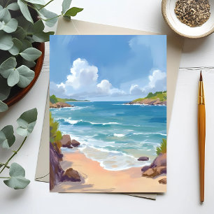 Carte Postale Peinture de la baie de l'océan de la plage de Cape