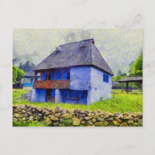 Carte Postale Peinture de la maison bleue