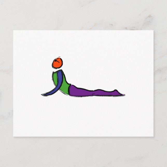 Carte Postale Peinture de la pose de cobra yoga. (Devant)