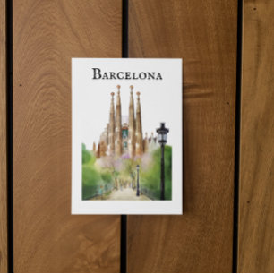 Carte Postale Peinture de la Sagrada Família de Barcelone