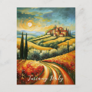 Carte Postale Peinture de la vallée de la Fleur Toscane   Italie