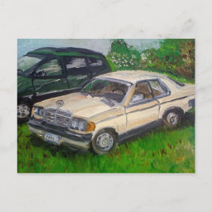 Carte Postale Peinture de la vieille Mercedes