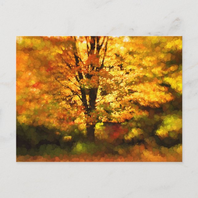Carte Postale Peinture de l'arbre d'automne (Devant)