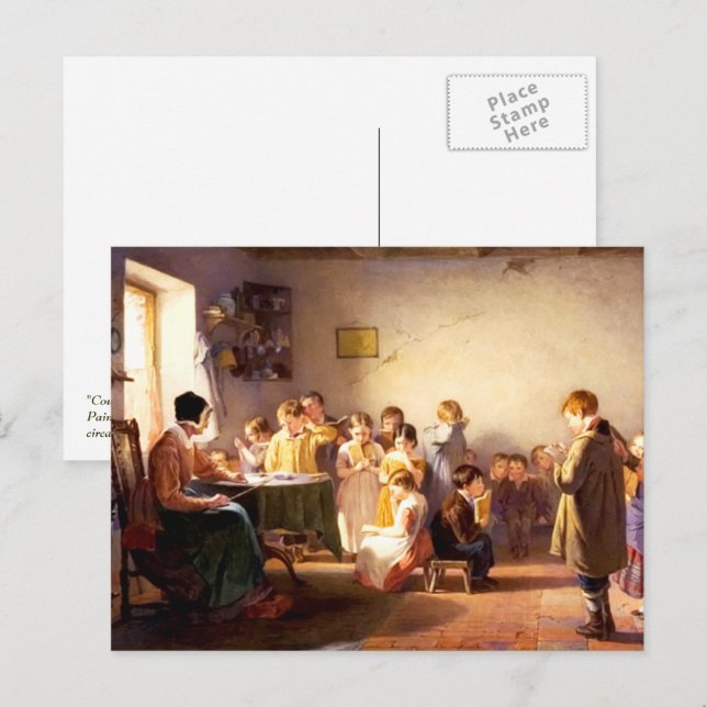 Carte Postale Peinture de l'école de la vieille ville Art (Devant / Derrière)