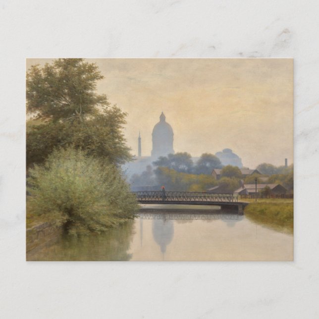 Carte Postale Peinture de l'effet matinal du canal d'Indianapoli (Devant)