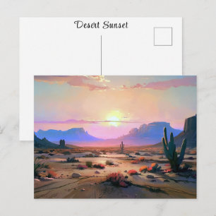 Carte Postale Peinture de lever de soleil sur coucher de soleil 