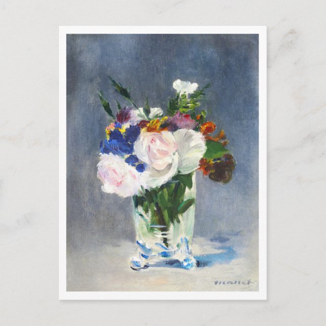 Carte Postale Peinture de Manet représentant un bouquet de fleur (Devant)