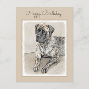 Carte Postale Peinture de Mastiff Anglais (Bringé) - Art Canin