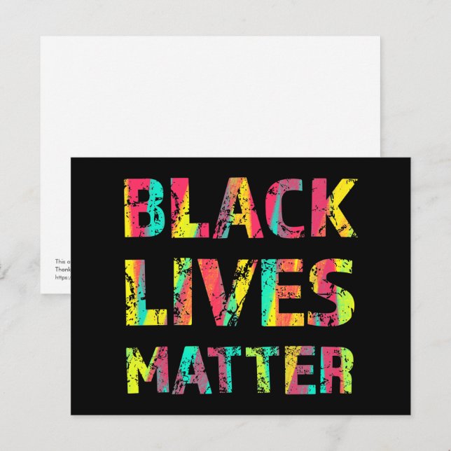 Carte Postale Peinture de matière de Black Lives 01 Rise Up Remi (Devant / Derrière)