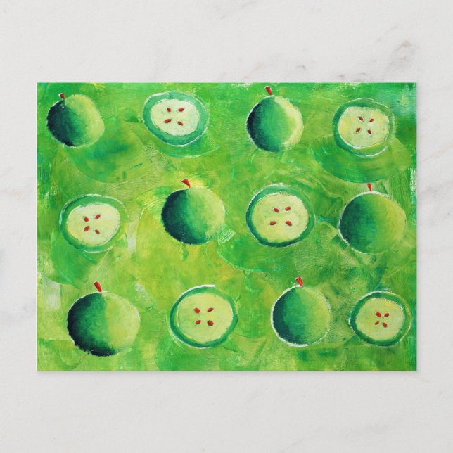 Carte Postale Peinture de moitiés de pomme (Devant)