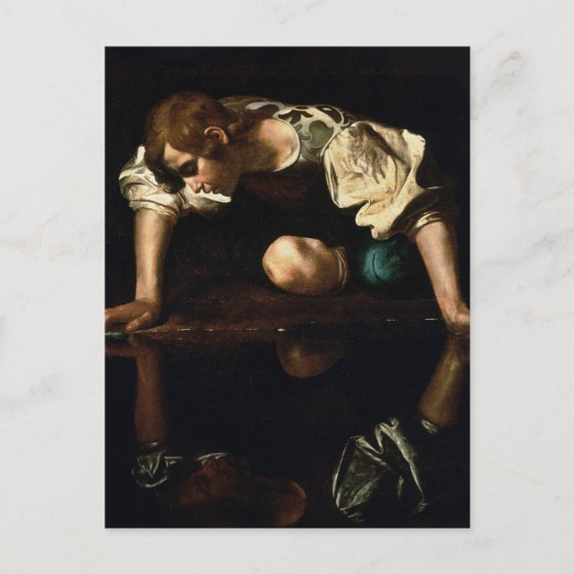 Carte Postale Peinture de Narcissus par Caravaggio (Devant)