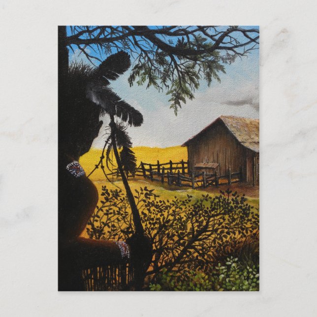 Carte Postale Peinture de Natif américain (Devant)