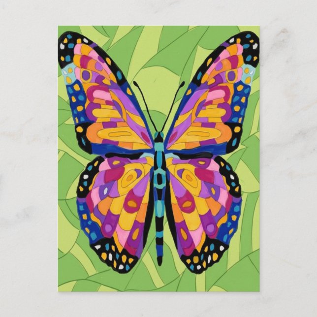 Carte Postale Peinture de papillon abstrait  (Devant)