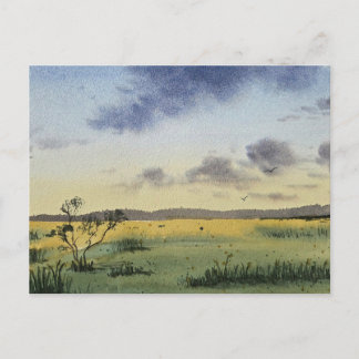 Carte Postale peinture de paysage à l'aquarelle 