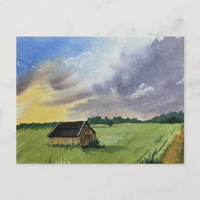 Carte Postale Peinture de paysage à l'aquarelle  (Devant)