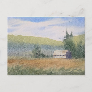 Carte Postale Peinture de paysage à l'aquarelle