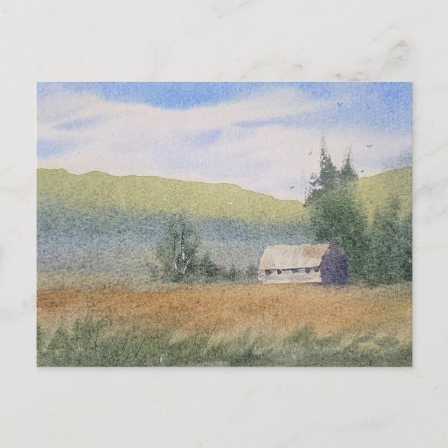 Carte Postale Peinture de paysage à l'aquarelle (Devant)