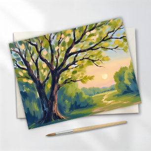 Carte Postale Peinture de paysage italien d'arbre de citron