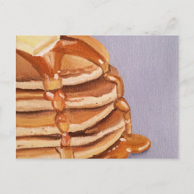 Carte Postale Peinture de petit déjeuner de Shortstack de crêpes (Devant)