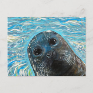 Carte Postale Peinture de phoque en pop-up