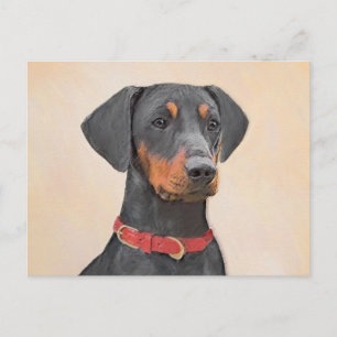 Carte Postale Peinture de Pinscher Allemand Art Animalier Origin